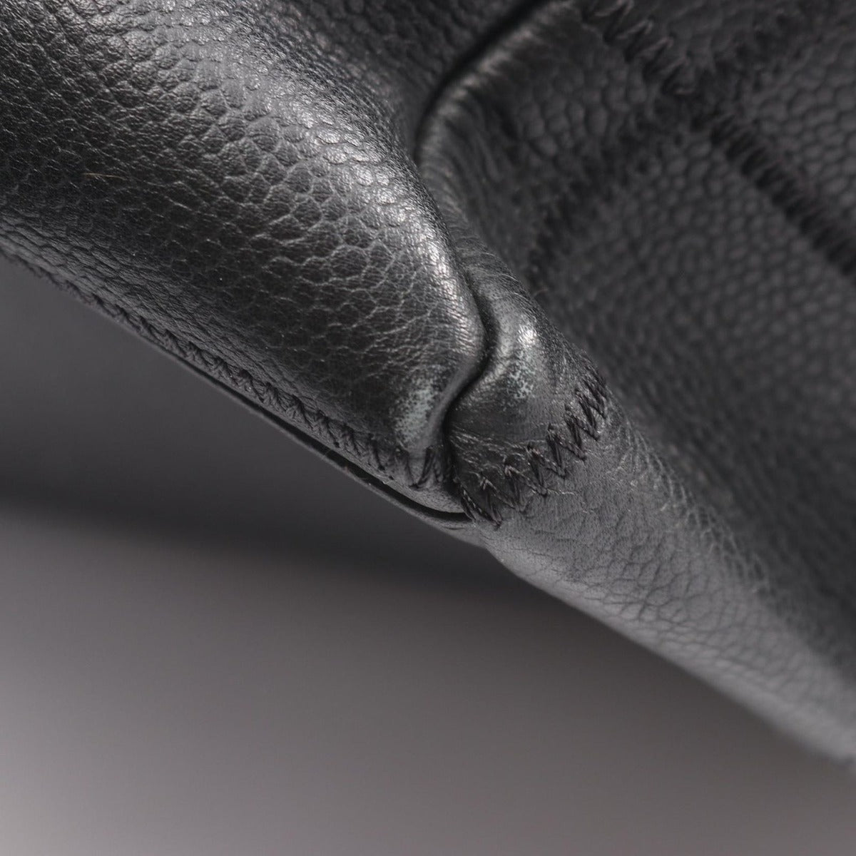 Chanel Choco Bar Black Leather Calf Boston Bag — view 6