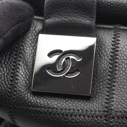 Chanel Choco Bar Black Leather Calf Boston Bag — view 8