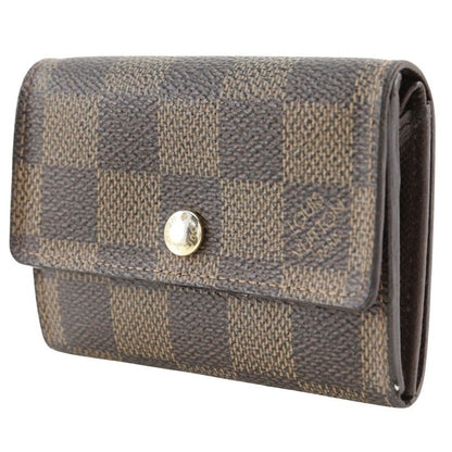 Louis Vuitton Porte Monepla N61930 Damier Canvas Brown Mi4007 Unisex Coin Case