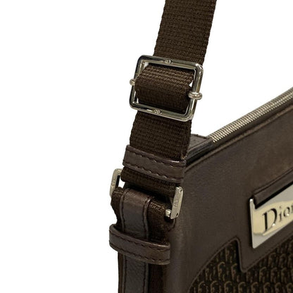 Dior/christian Dior Shoulder Bag Street Chictrotter Dark Brown Leather