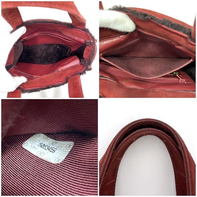 Chanel Mouton Bag Handbag Ec22957 Red Excellent Condition