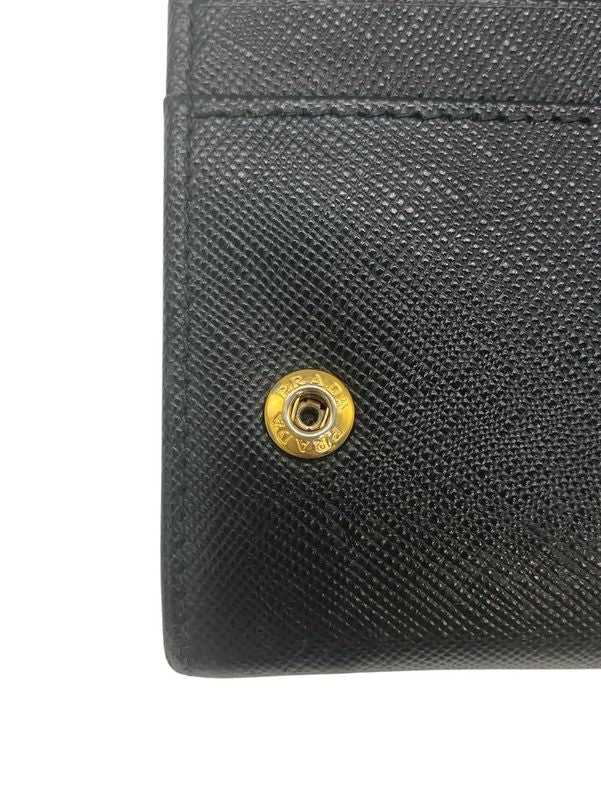 2589 Prada Bifold Long Wallet 1m1132 Saffiano Leather Ribbon Nero Black