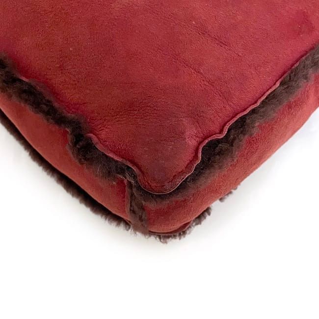 Chanel Mouton Bag Handbag Ec22957 Red Excellent Condition