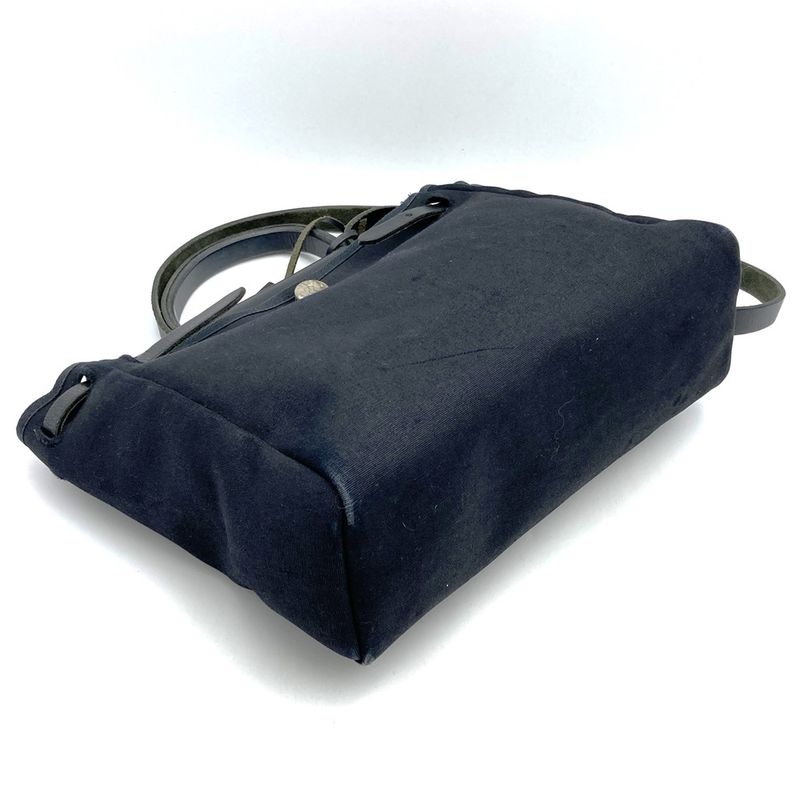 Hermes Yale Bag PM Canvas 2WAY Replaceable Shoulder Bag Handbag Black Ladies Men