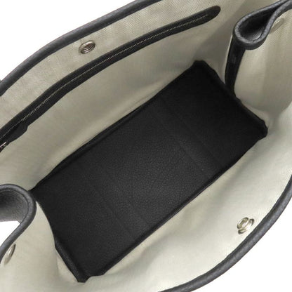 Hermes Tote Bag Garden Party PM Negonda Black Silver Hardware Black Engraved Z