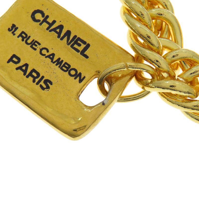 Chanel Vintage Logo Plate Bracelet Metal Ladies