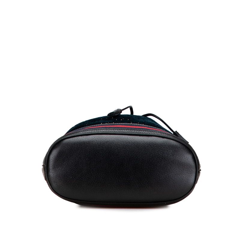 Gucci GG Velvet Sherry Line Crossbody Shoulder Bag Bucket Bag 574960 Navy