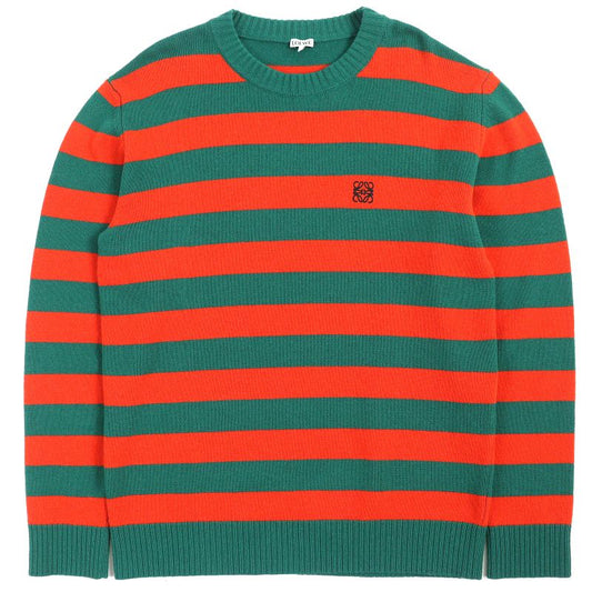 LOEWE H3299370sm Wool Cashmere Anagram Embroidery Striped High Gauge Long