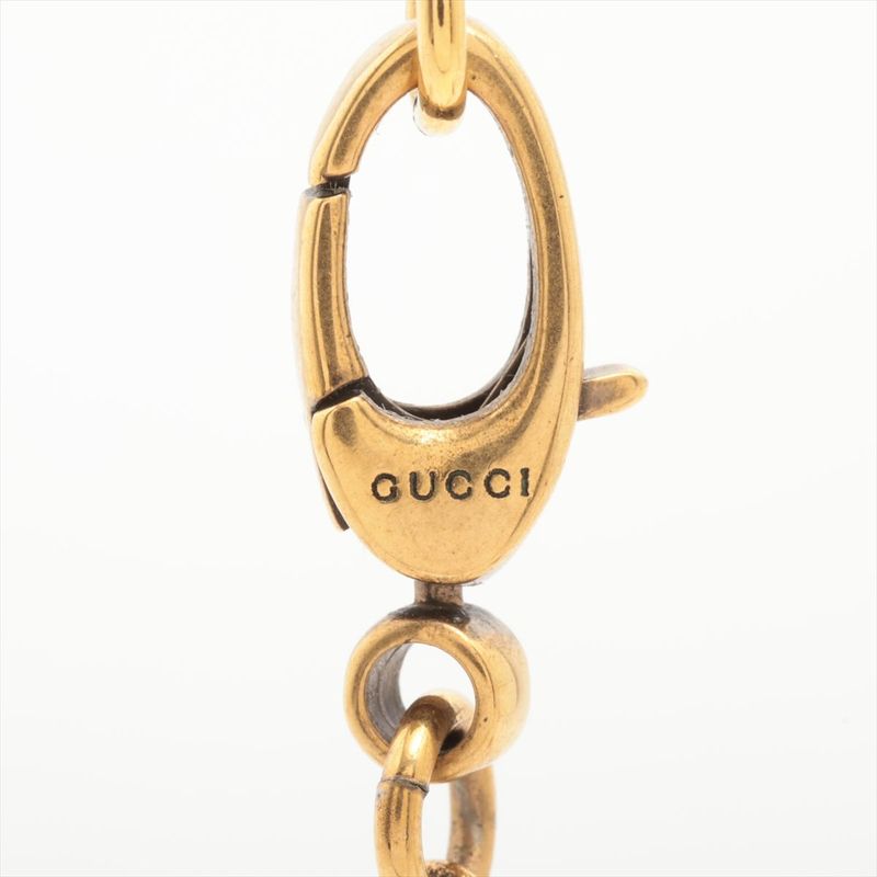 Gucci Michele Period Lion Head Necklace GP X Stones Gold X Yellow Made In Italy