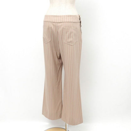 Chanel Pants Size 40 Striped Pattern CC Logo Coco Mark Button Made In Italy
