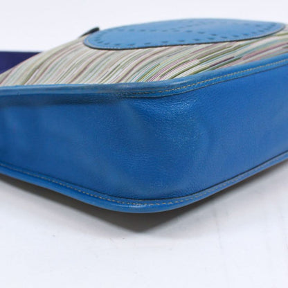 Hermes Evelyn 1 PM Leather And Chevre Blue Shoulder Bag Gold