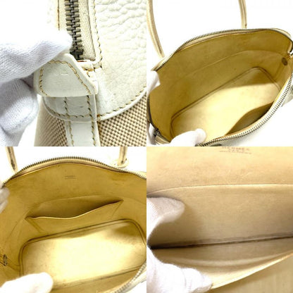 Hermes Handbag Bollide 35 Toile Ash White