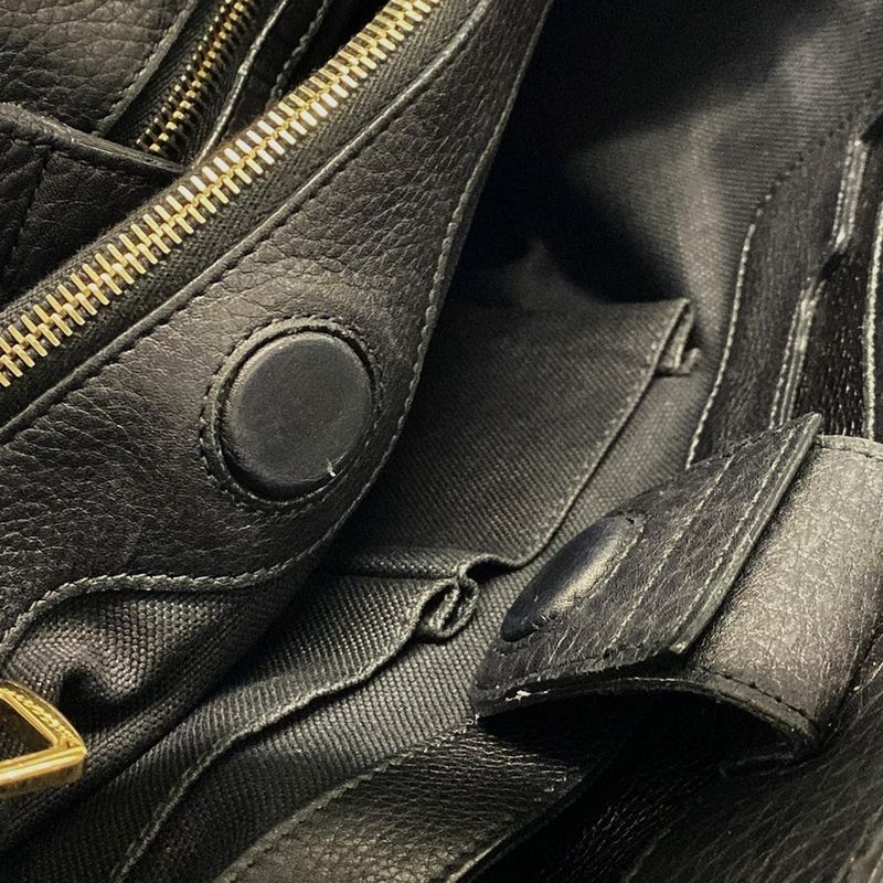 Gucci Bamboo Shopper Tote Bag 323660 Black And Brown Leather