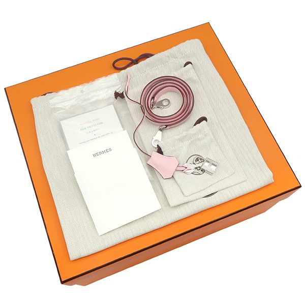 Hermes 2-Way Bag Bolide 31 Verso Taurillon Clemence Rose Cherry and Nata Silver