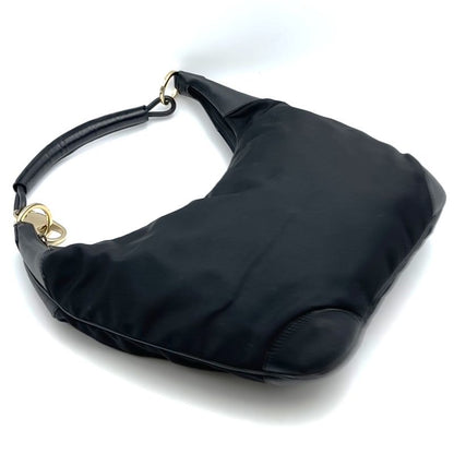 Gucci 001 4157 Shoulder Bag One Shoulder Canvas Leather Black Ladies Men