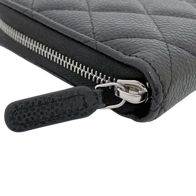 Chanel Round Zipper Long Wallet Black Ap0242 Excellent Condition Wallet