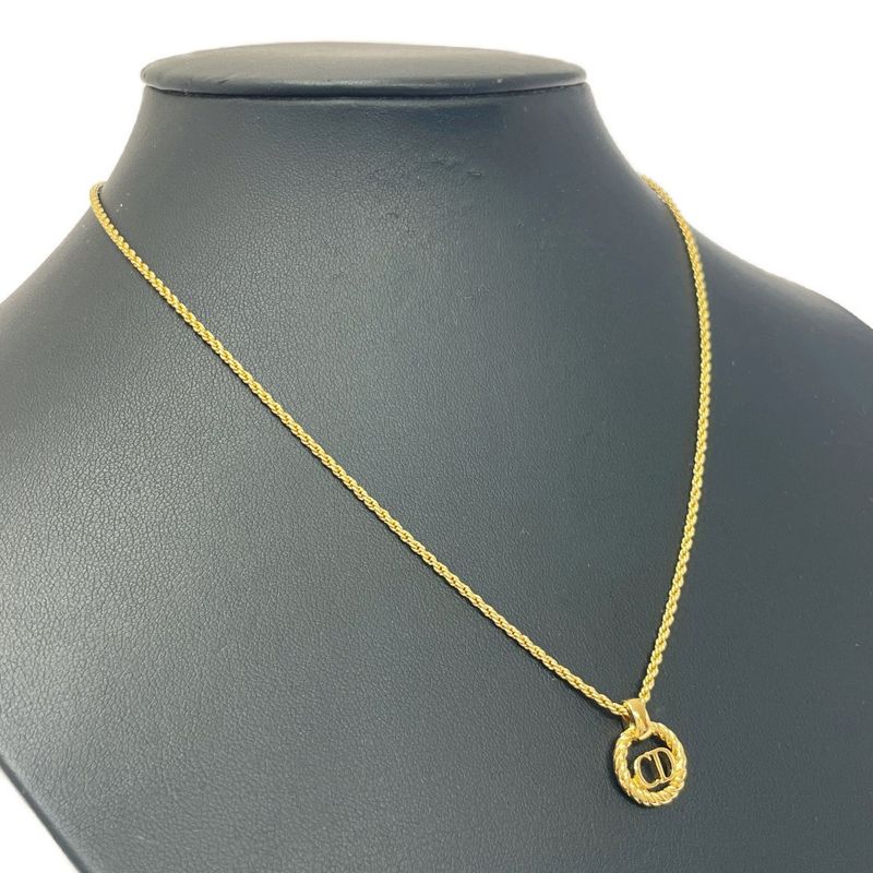 Christian Dior GP CD Logo Round Necklace Gold 448989 Necklace