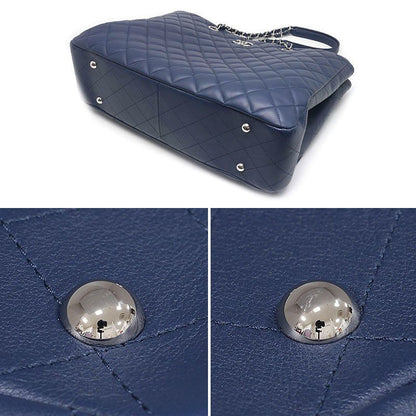 Chanel Matelasse Chain Tote Bag A91046 In Navy Blue