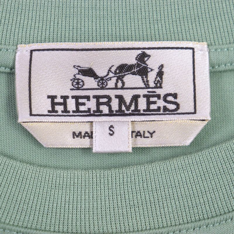 Hermes 23SS H367970ha Quarter Bash 100% Cotton Horse Crew Neck Half Sleeve