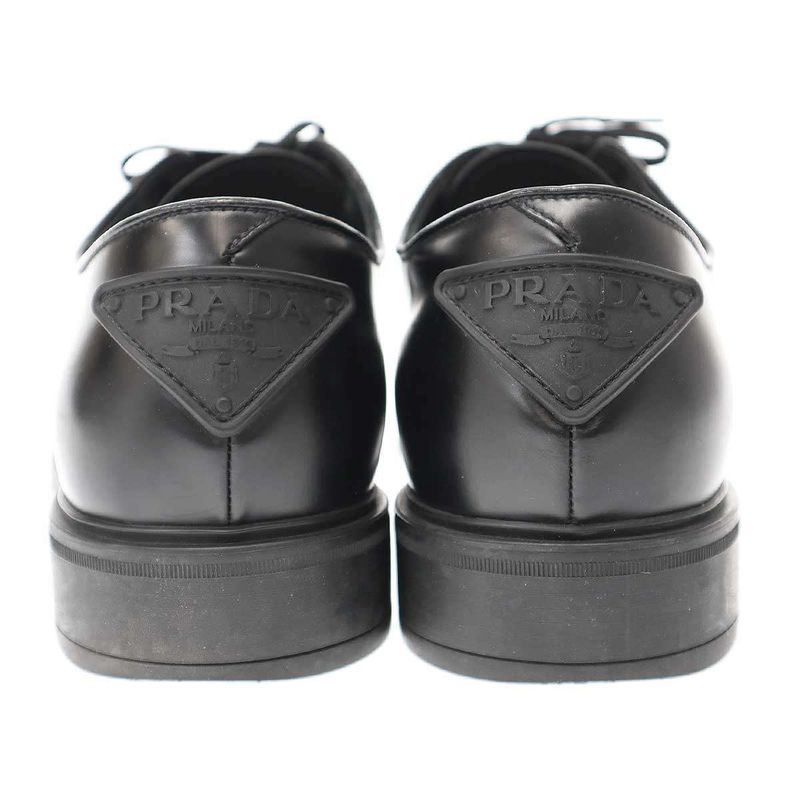 Prada Lace-Up Leather Shoes 2eg394 Black 10