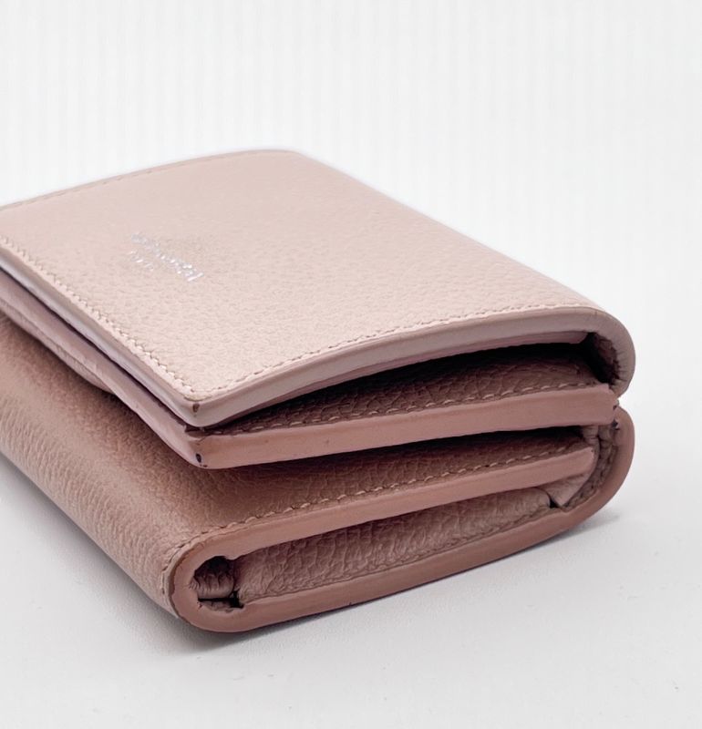 Saint Laurent Trifold Wallet Compact Pink Beige 05bs171