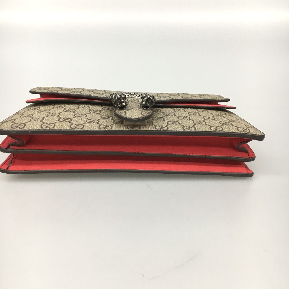 Gucci Duonysus Shoulder Bag GG Supreme Gray X Red Gray X Red