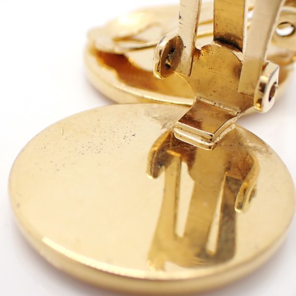 Christian Dior Earring GP Round Dior Logo Germany Gold Christian Dior