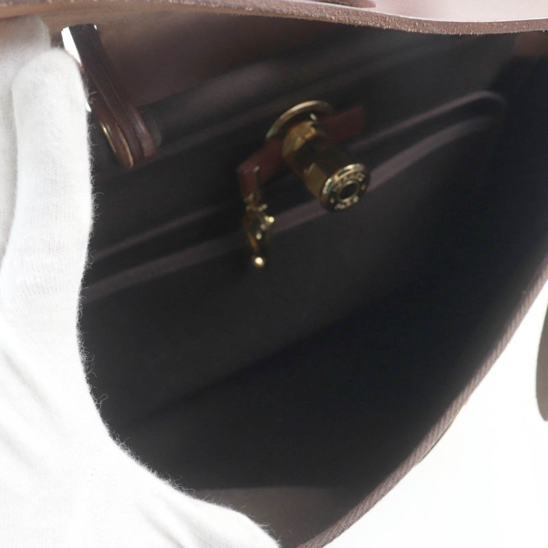 Hermes Yale Bag PM Toile Officier Vibrato Gold Hardware Shoulder Bag Brown