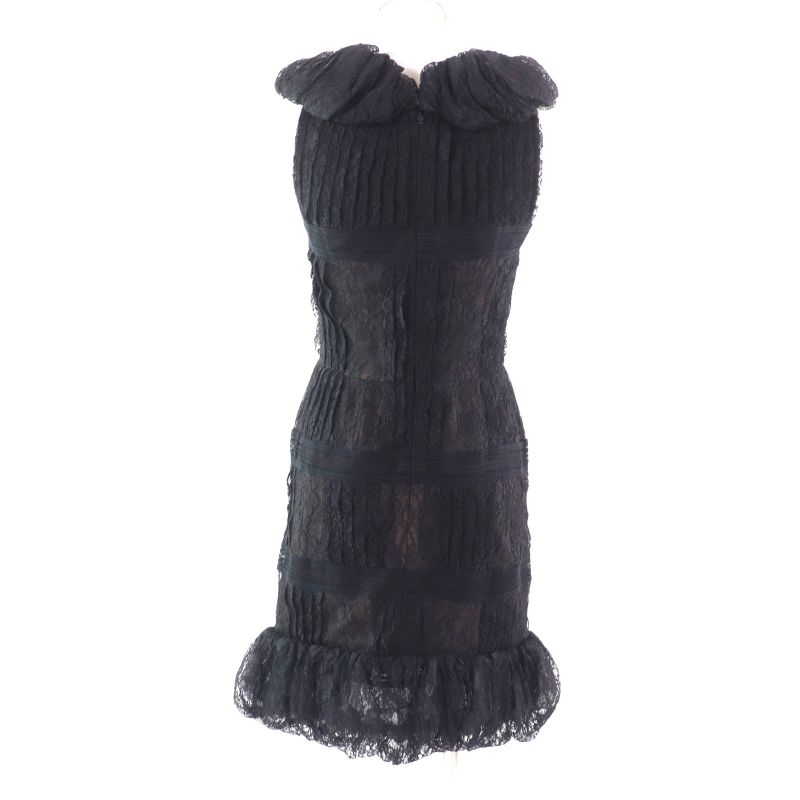 CHANEL 09C P34753 Little Black Dress Coco Mark Zip With Rhinestones Full Lace