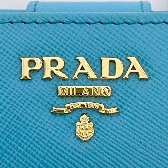 Prada Bifold Wallet Light Blue Saffiano