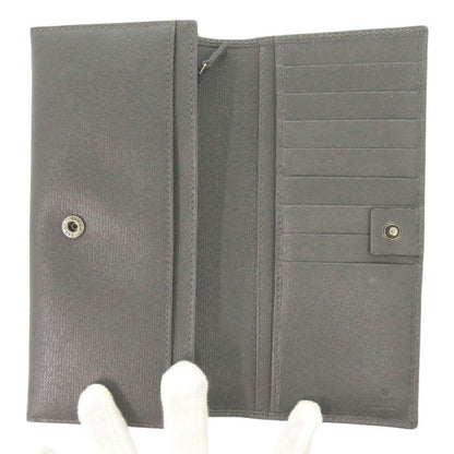 Gucci Interlocking G 256348 Leather Gray Long Wallet 0803 Gucci Men's