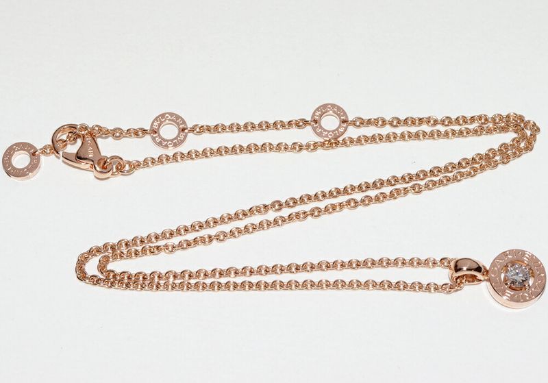 Bulgari Pendant Necklace 18K Pink Gold Diamond 1P (approx 020ct) Bulgari