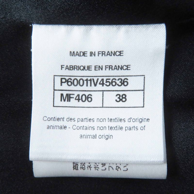 CHANEL P60011 Cotton Partially Lined Silk Coco Mark Buttons Total Pattern Shawl