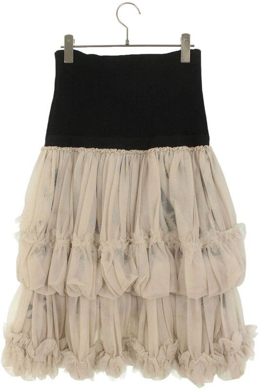 Louis Vuitton 21AW Rw212b GV5 Flju78 Tube Top Logo Layered Tulle Skirt Dress