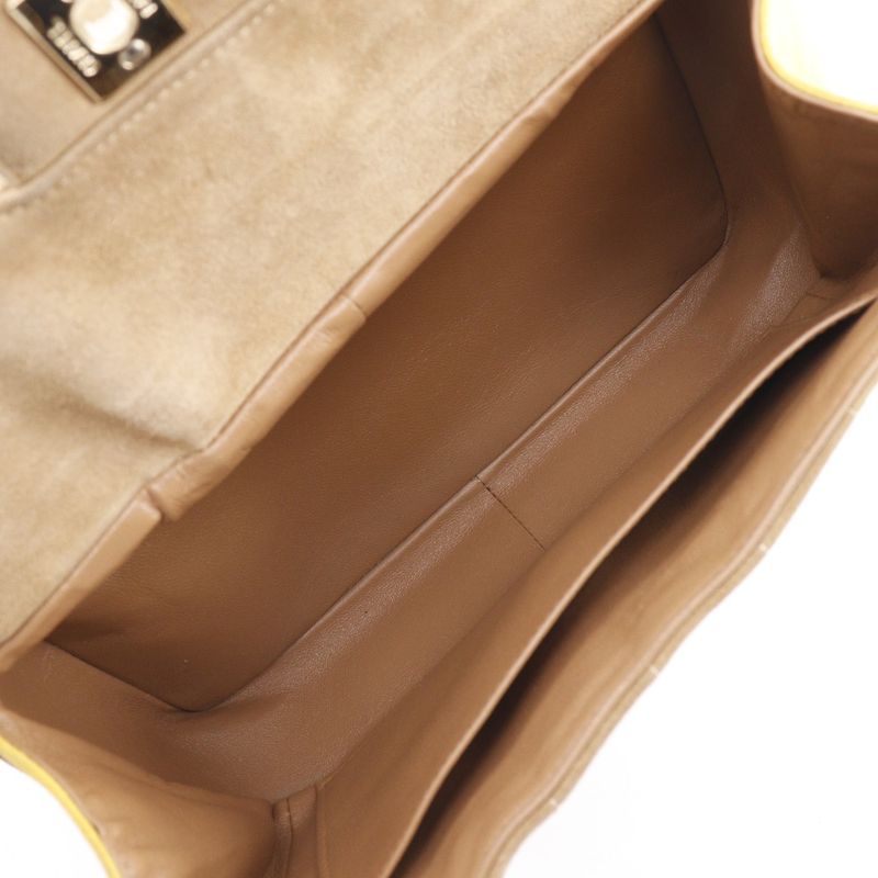 Chanel Chocobar One Handle Suede Brown/yellow Women's Handbag