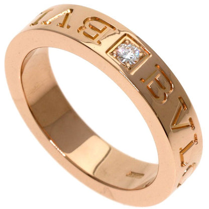Bvlgari Bulgari Double Logo Diamond Ring - 18K Pink Gold Ladies