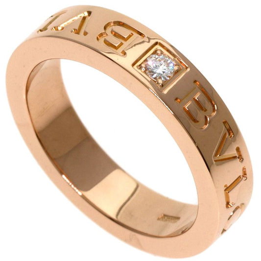 Bvlgari Bulgari Double Logo Diamond Ring - 18K Pink Gold Ladies