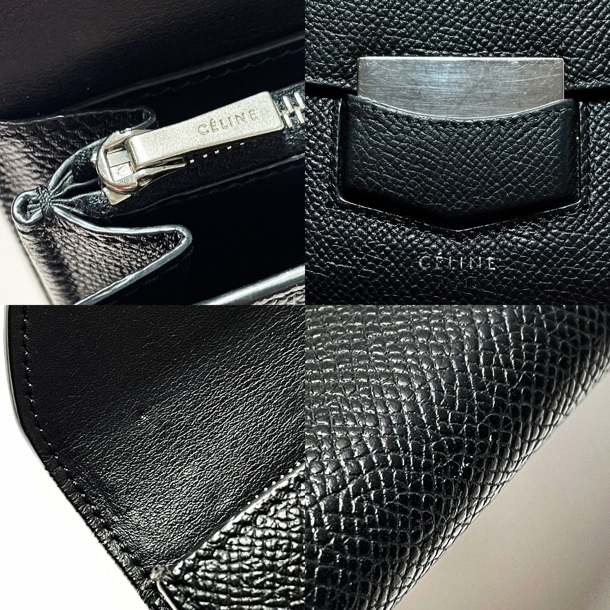 Celine Trotter Large Multi-Function Wallet 108753apm Black Long Wallet