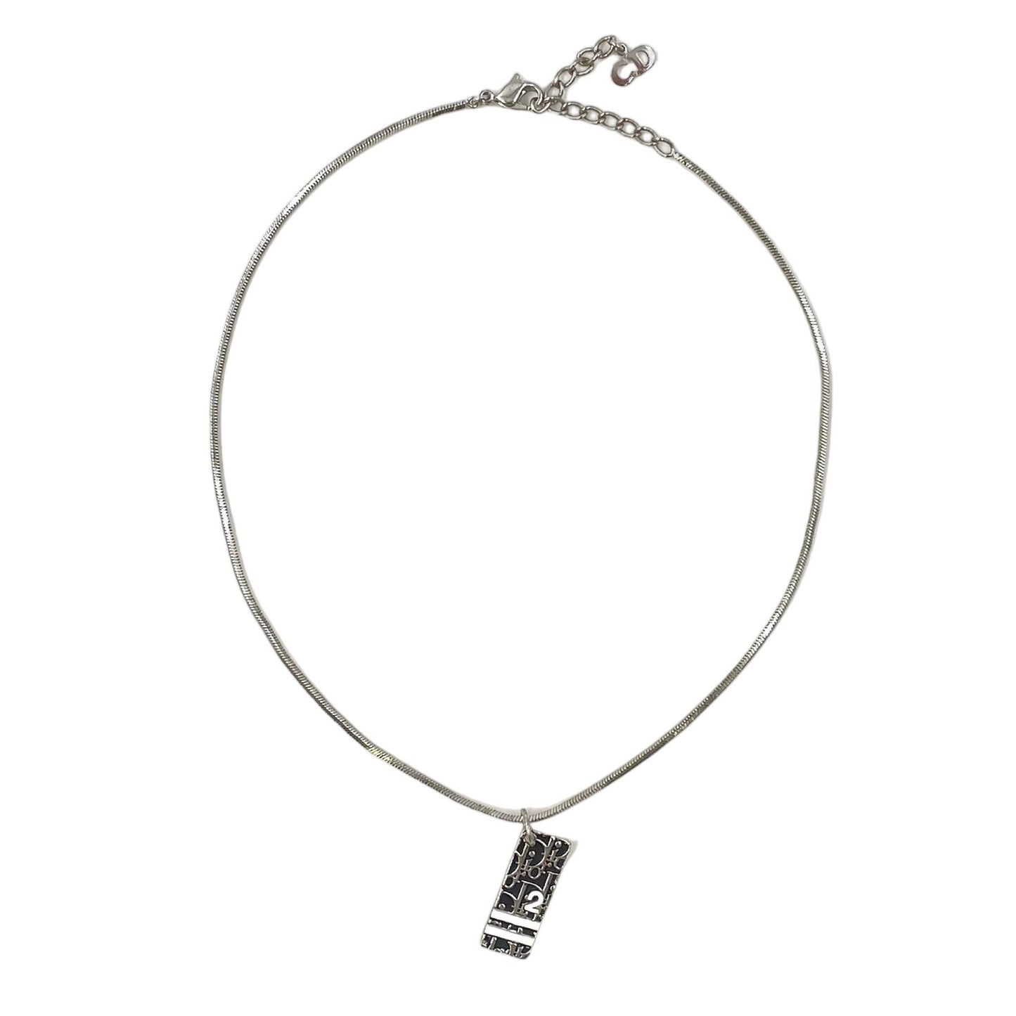 Dior Trotter Plate Metal Black Necklace