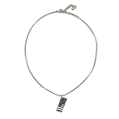 Dior Trotter Plate Metal Black Necklace
