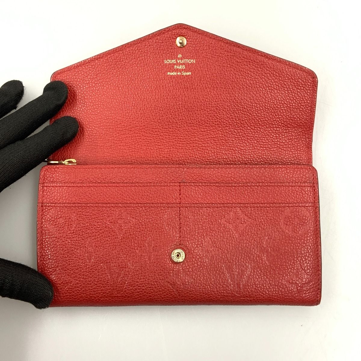 Louis Vuitton Monogram Empreinte Portefeuille Sarah Bifold Wallet M61181 Red