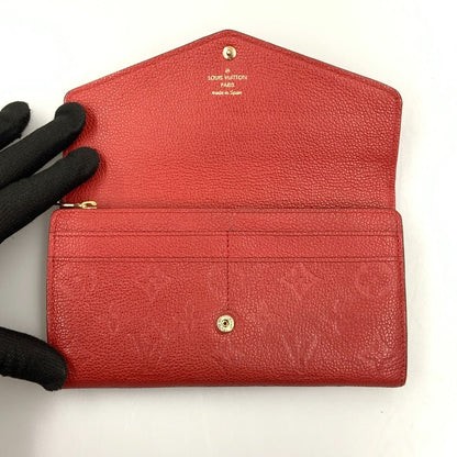 Louis Vuitton Monogram Empreinte Portefeuille Sarah Bifold Wallet M61181 Red