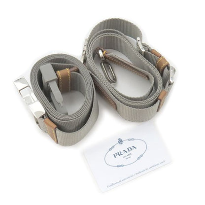 Prada 2way Bag Camouflage Pattern Shoulder Nylon Leather Sabbia Silver Hardware