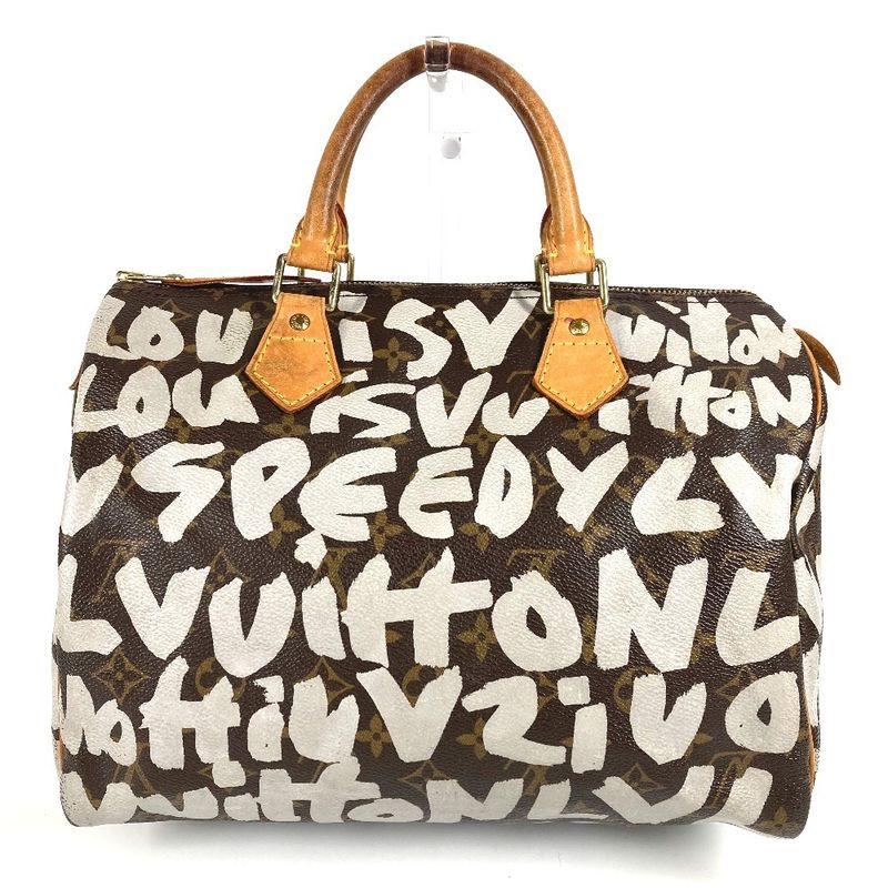 Louis Vuitton Handbag Speedy 30 M92195 Monogram Graffiti Canvas Brown