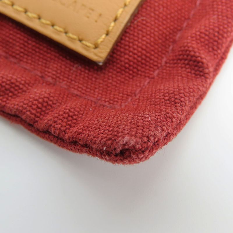 Hermes Pouch Bora Cotton Leather Bordeaux Enji Silver Hardware Flat Multi Pouch