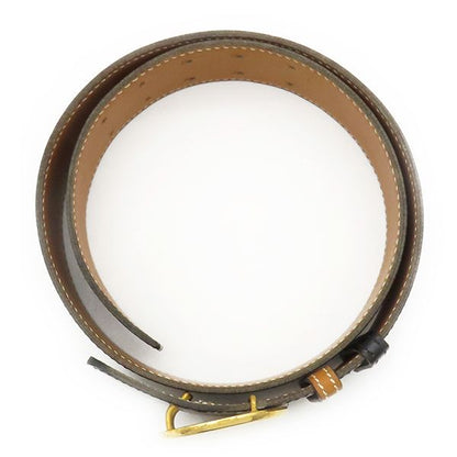 Hermes Belt Horse Buckle Box Calf Vogue River Black and Gold Hardware Reversible