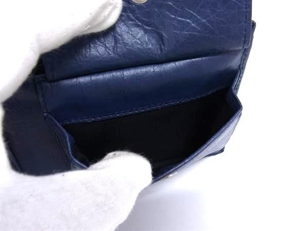 Balenciaga 542001 Square Coin Wallet Leather Bifold Wallet Navy