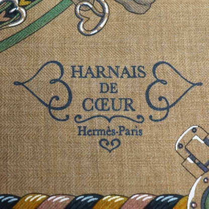 Hermes Carre 45 Gavroche Harnais DE Coeur Arnais De Coeur Scarf Caramel /