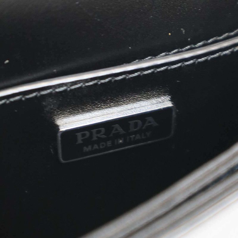 Prada Brushed Leather Shoulder Bag Black