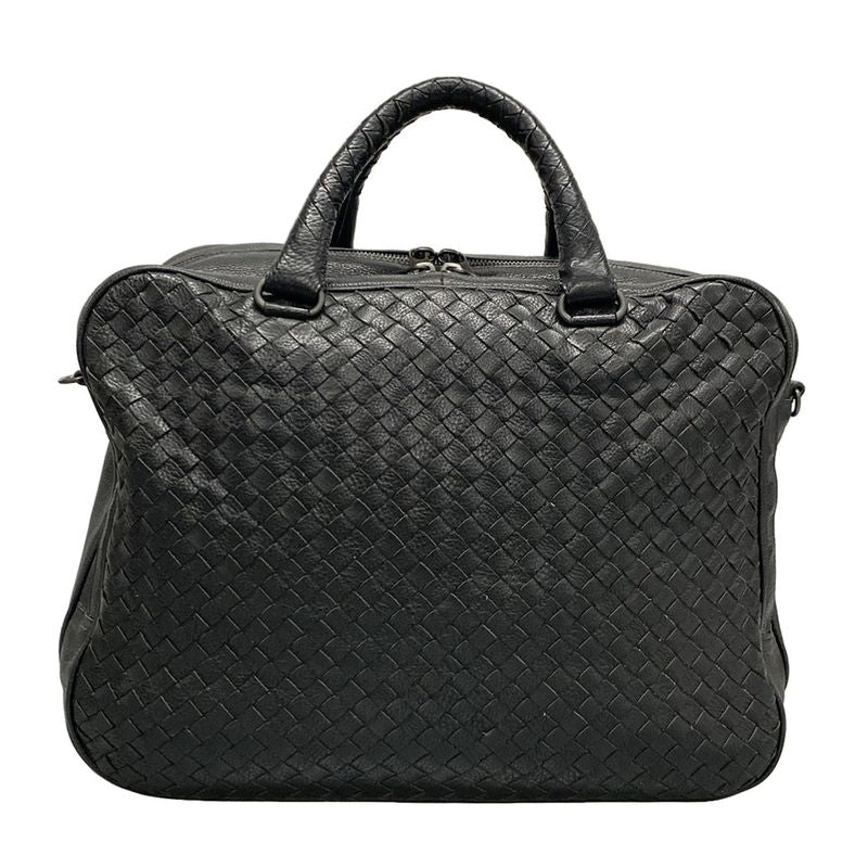 Bottega Veneta Intrecciato Black Leather Handbag